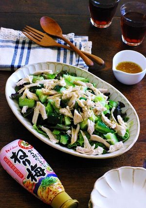 梅ドレッシングde鶏胸肉と胡瓜のサラダ-レシピのメイン写真