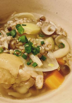 鶏肉と蕎麦米のお腹いっぱいスープ-レシピのメイン写真