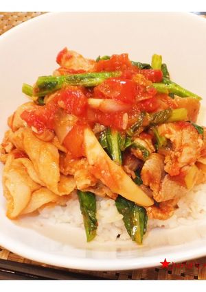 簡単★和イタリアンなトマト豚丼-レシピのメイン写真