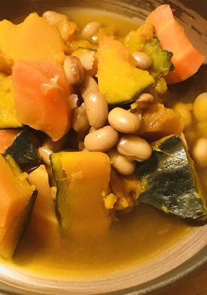 福豆とカボチャの甘煮-レシピのメイン写真