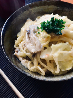 キャベツとしめじのクリームパスタ-レシピのメイン写真