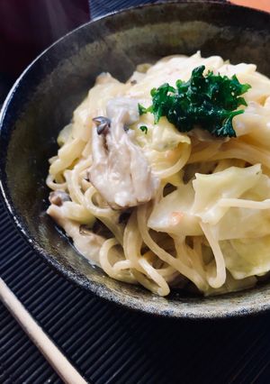 キャベツとしめじのクリームパスタ-レシピのメイン写真