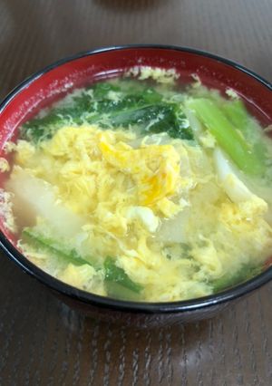 葉付きかぶのかき玉汁-レシピのメイン写真