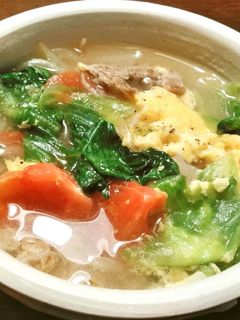 春の美味しいレタスのスープ-レシピのメイン写真