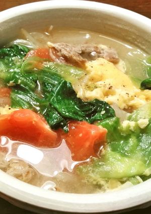 春の美味しいレタスのスープ-レシピのメイン写真