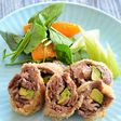 禁断の黒胡椒とアボカドの牛肉包み揚げ♪