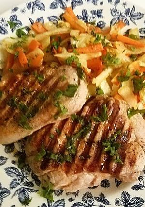 豚肉のグリルステーキと野菜炒め-レシピのメイン写真