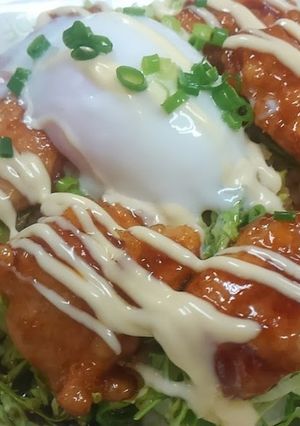 鶏の照りマヨ丼温玉乗せ-レシピのメイン写真