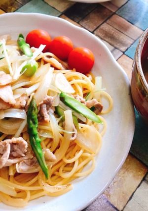 簡単！絶品！豚肉のバタポンパスタ-レシピのメイン写真
