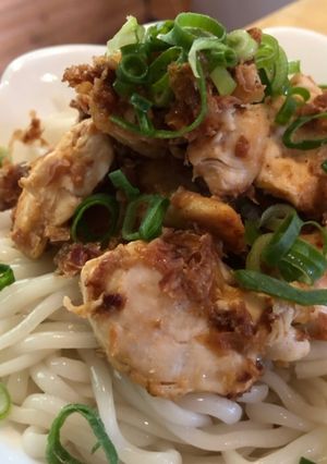 梅おかかささみのぶっかけうどん-レシピのメイン写真