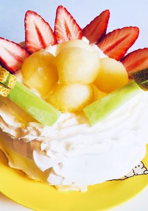 チーズケーキ風フルーツデコケーキ-レシピのメイン写真