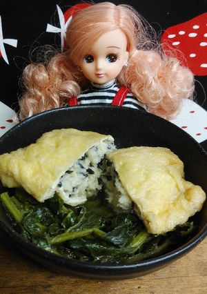 リカちゃん♡鶏とひじきとおからの巾着煮-レシピのメイン写真