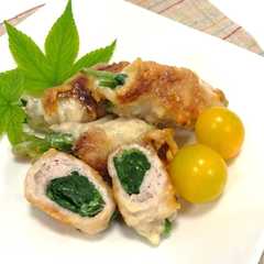 รูปของ ほうれん草とチーズの豚肉巻き