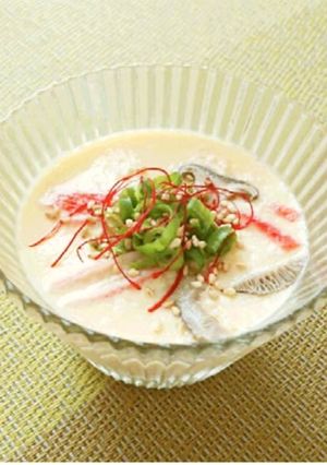 鶏軟骨とチーズの冷製茶碗蒸し-レシピのメイン写真
