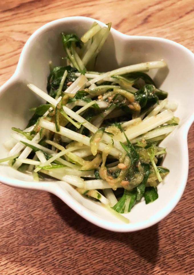 水菜のごまと麺つゆの簡単サラダ-レシピのメイン写真