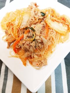★簡単★豚肉と春雨ののキムチ炒め♪-レシピのメイン写真