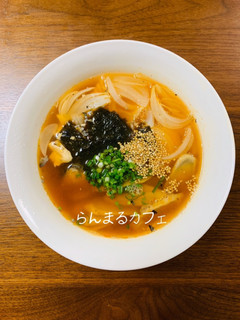 レンチンサバ缶で超簡単!ピリ辛味噌スープ-レシピのメイン写真