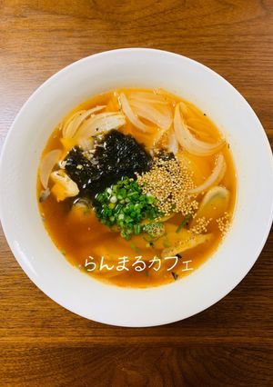 レンチンサバ缶で超簡単！ピリ辛味噌スープ-レシピのメイン写真