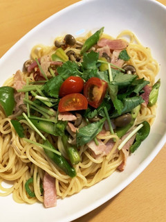 春薫るベーコンとアスパラの柚子醤油パスタ-レシピのメイン写真