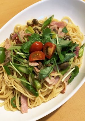 春薫るベーコンとアスパラの柚子醤油パスタ-レシピのメイン写真
