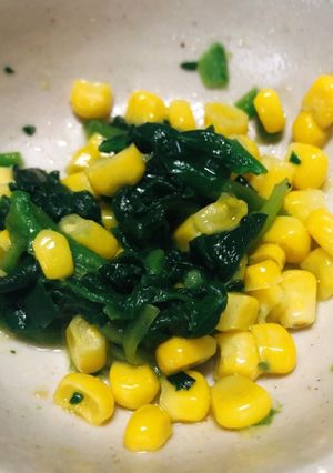 レンジでほうれん草コーンのバターソテー-レシピのメイン写真