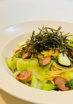 チンゲン菜とウィンナーのオイルパスタ-レシピのメイン写真