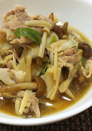 【龍愛】豚肉ときのこ3種のすき煮-レシピのメイン写真
