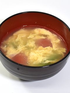 スナップえんどうとトマトのかき玉汁-レシピのメイン写真