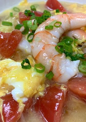 エビとトマトのかき玉塩ラーメン-レシピのメイン写真
