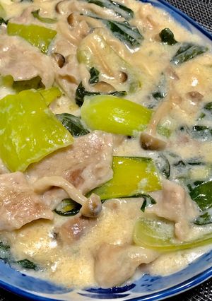 青梗菜と豚肉のクリーム煮-レシピのメイン写真