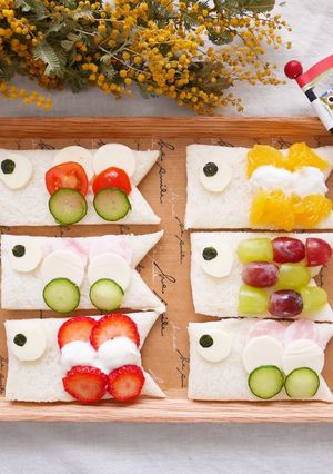 鯉のぼりオープンサンド　子供ご飯-レシピのメイン写真
