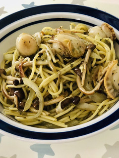 超簡単!帆立としめじのジェノベーゼパスタ-レシピのメイン写真