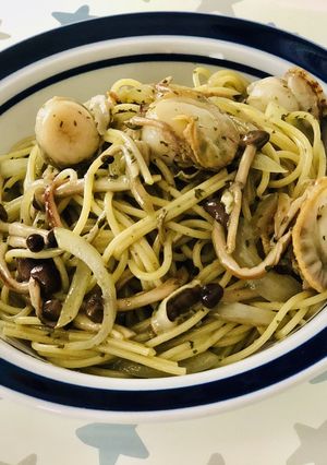 超簡単！帆立としめじのジェノベーゼパスタ-レシピのメイン写真