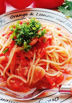 トマトとツナのシンプルパスタ-レシピのメイン写真