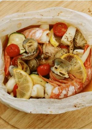 時短！シーフードと鶏肉のカルトッチョ-レシピのメイン写真