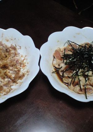 鶏ささみ１パックで２品　さっぱり和え-レシピのメイン写真