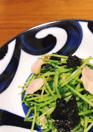 しょうゆが香る！豆苗ベーコン海苔炒め-レシピのメイン写真