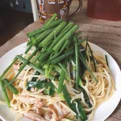รูปของ 日本酒と肉のパスタ