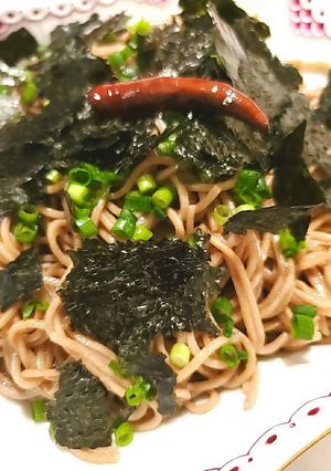 簡単オイルをかけるだけ！そばペペロン-レシピのメイン写真