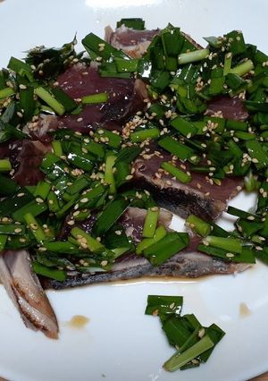 鰹のタタキのニラたれかけ-レシピのメイン写真