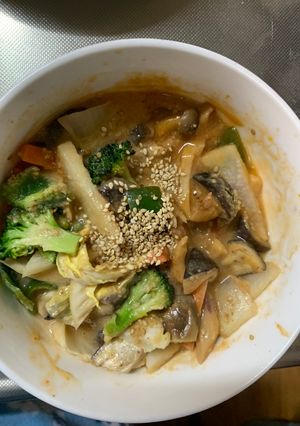 肉無チクワ洋風梅照りクリーム味野菜炒-レシピのメイン写真