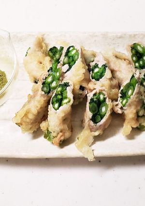 つぼみ菜の肉巻き天ぷら-レシピのメイン写真