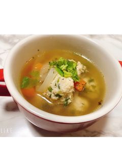鳥つくねとセロリのしょうがスープ-レシピのメイン写真