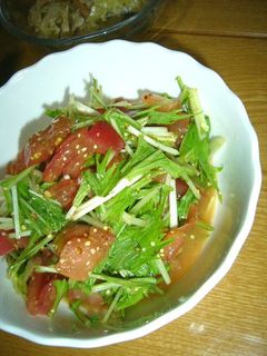 トマトと水菜のサラダ-レシピのメイン写真