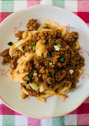 レンジで簡単！秒で汁なし坦々うどん-レシピのメイン写真