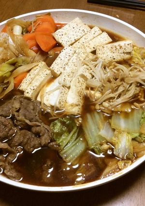 すきやき(フライパン・翌日レタスサンド)-レシピのメイン写真