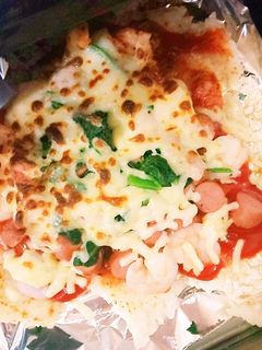 魚焼きグリルでライスピザ-レシピのメイン写真