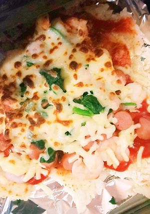 魚焼きグリルでライスピザ-レシピのメイン写真