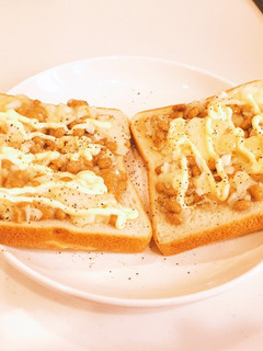 手軽オブ手軽メシ〜納豆トースト〜-レシピのメイン写真