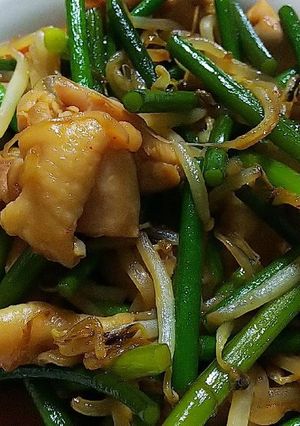 鶏肉とにんにくの芽のピリ辛炒め-レシピのメイン写真